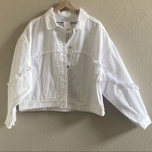J Brand Cropped oversized denim jacket
